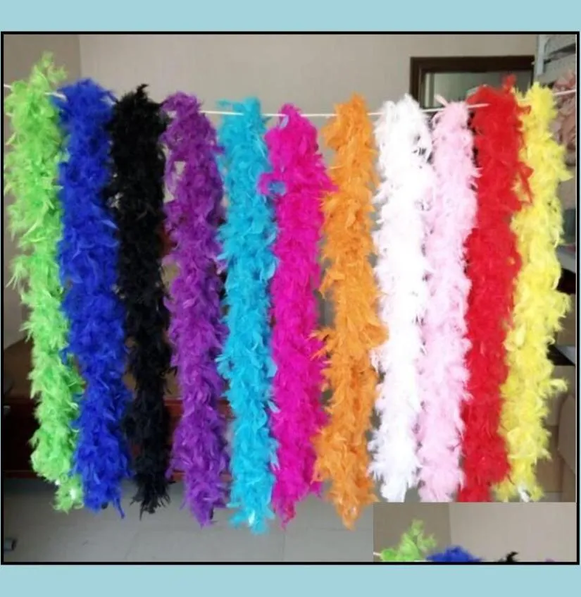 Jardin de maison festif Autre événement Fourniture de fête Turquie Grande Chandelle Marabou Feather Boa Cérémonie de mariage Boas White Orange Yel3907157