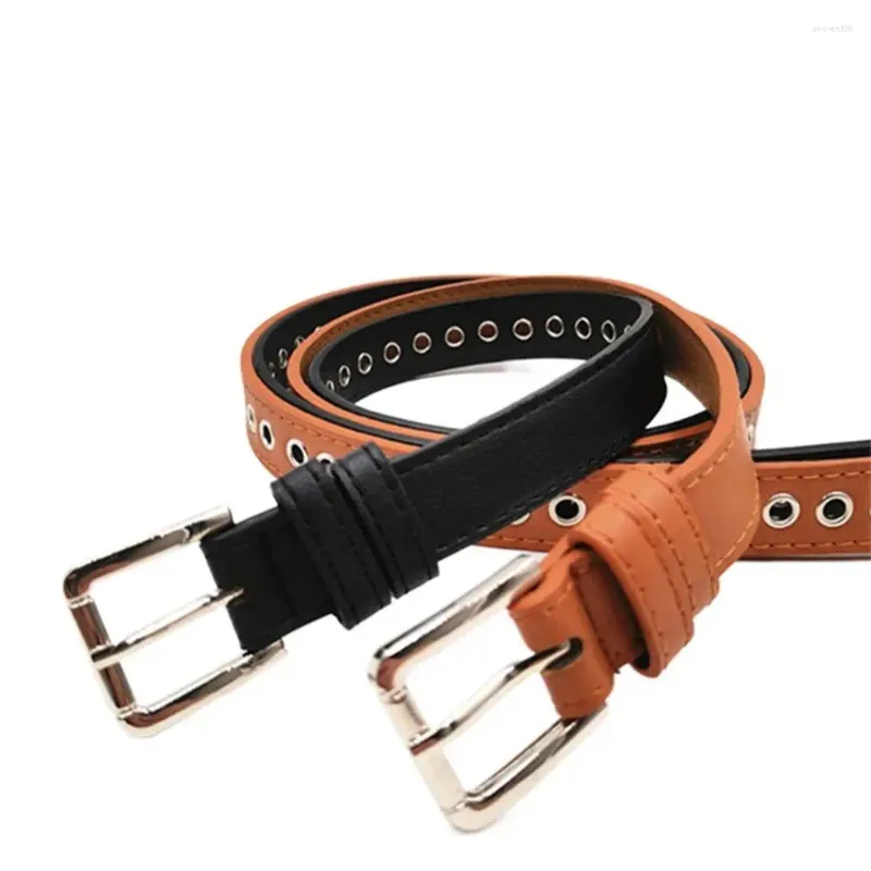 Ceintures punk ajusté en jean de mode simple ajusté Robe pour hommes femmes piqûre de broche boucle pu bracelet de taille de ceinture en cuir en cuir