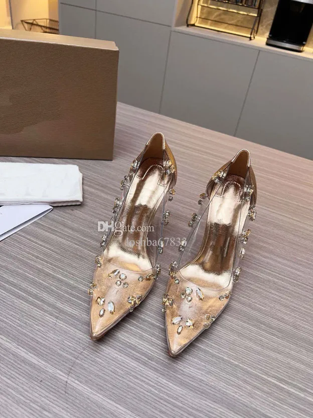 Chaussures pour femmes, talons hauts à la mode à la mode, talons minces carrés, cuir transparent, talons hauts pour femmes sans dos, chaussures de bateau 35-43