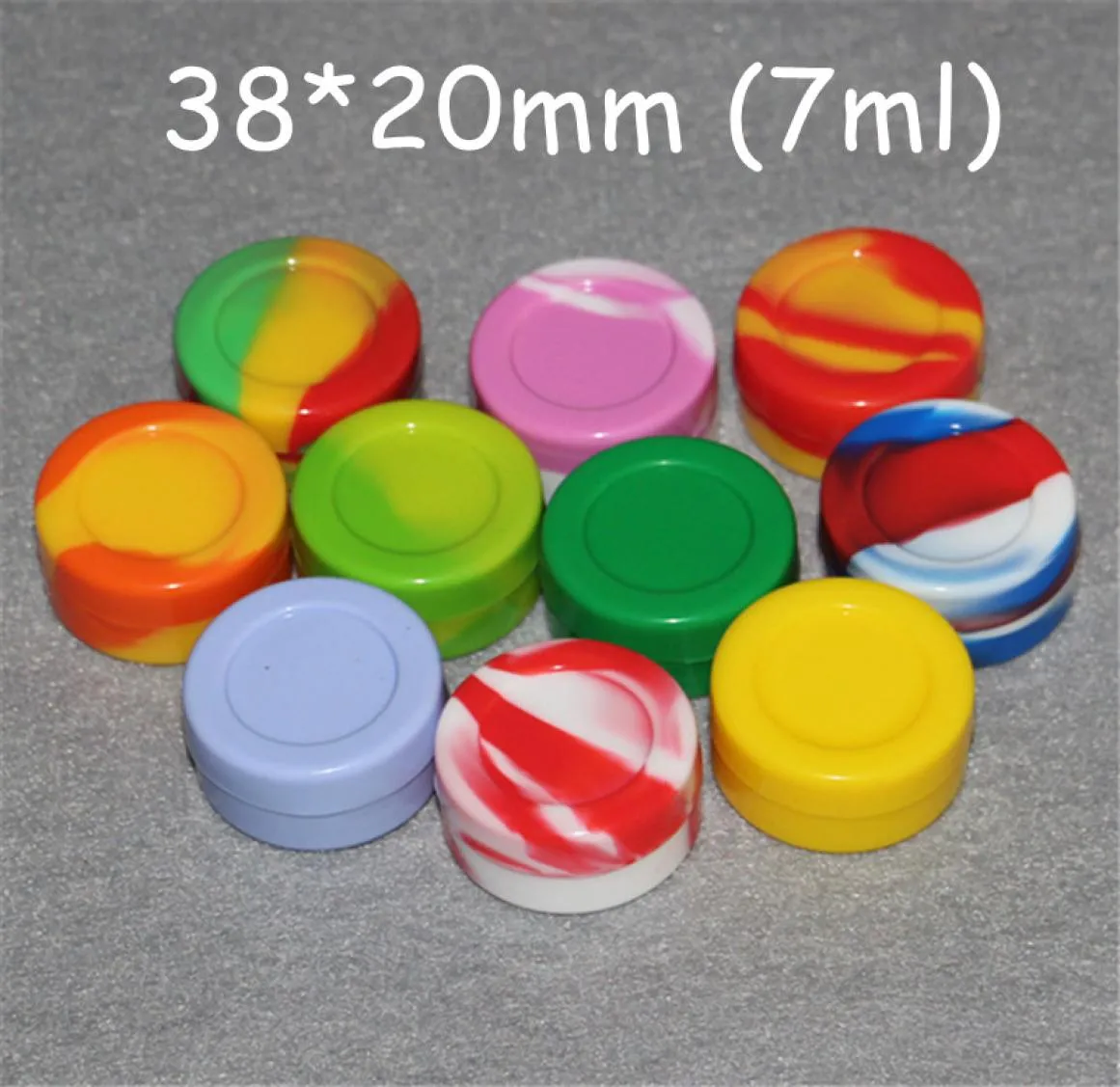 Caixas de armazenamento Silicone Contêiner jarra de cera Concentrado de 22ml 7ml 5ml 3ml Recipientes Jarros de silicone coloridos Rigs de óleo DAB1413637