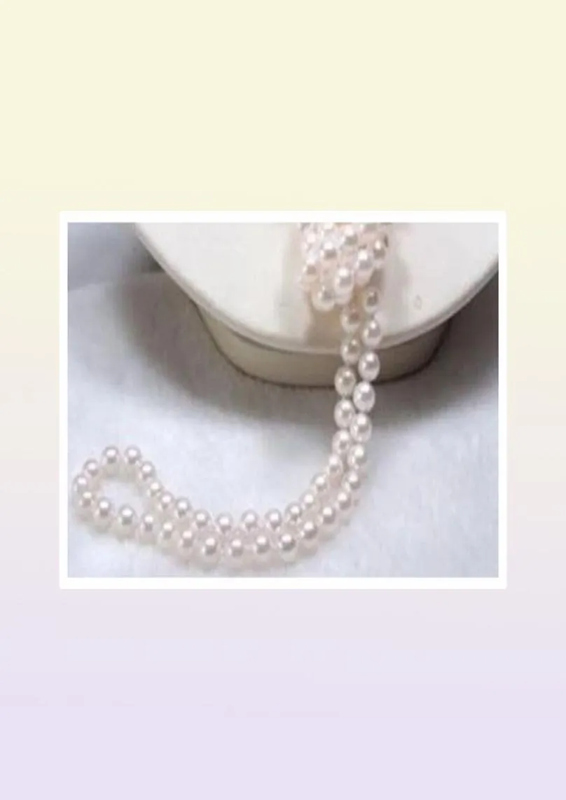 Длинное 65 -х 78 -мм натуральное натуральное белое акоя культивируемое жемчужное ожерелье