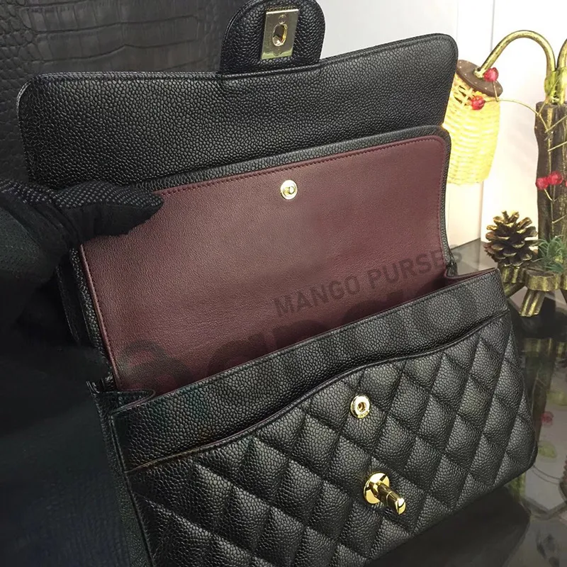 Designer tas dames draagtas handtas portemonnee luxe kaviaar lederen schoudertas portemonnee handtas met doos