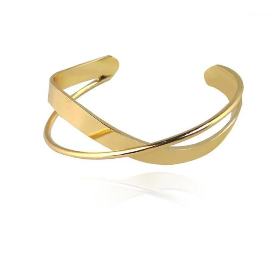 Noter 2021 Nieregularna otwarta Bankle Bracelet for Women Girl Regulowane złoty kolor Srebrny Kolor Brazalete Femme Przyjaźń Braslet Ban7022245