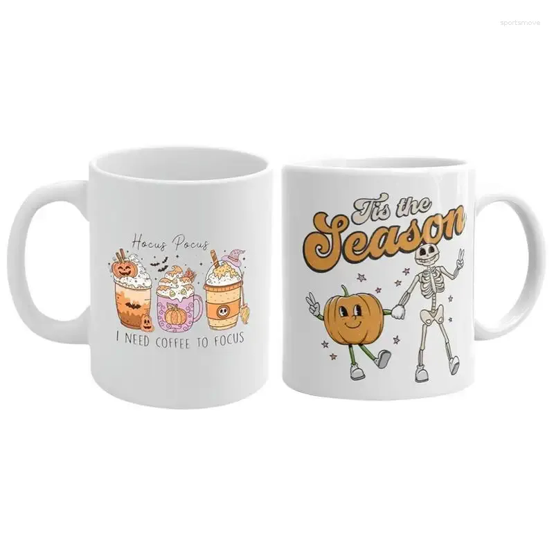 Mughe Halloween Mug Ceramic con manico Coffee di zucca multifunzionale e portatile per accessori da campeggio per la casa