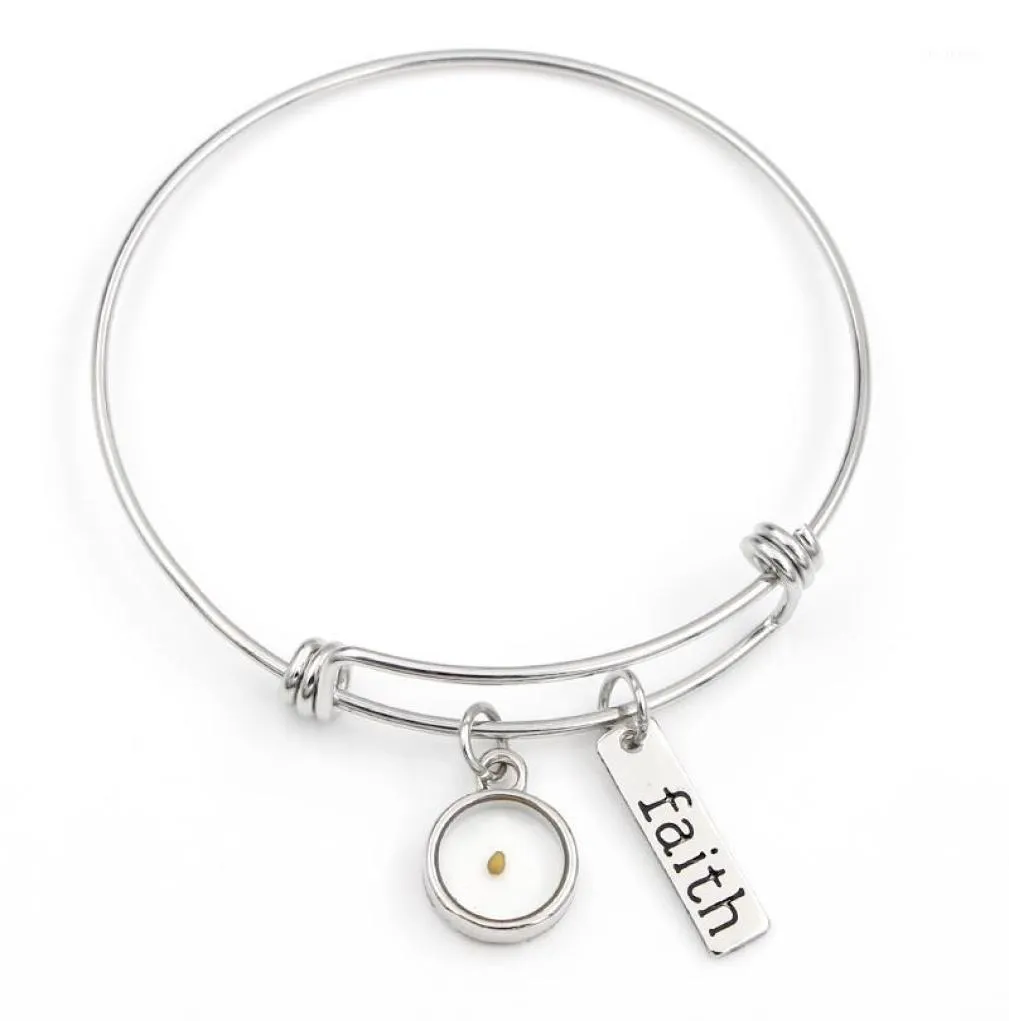 Villwice Real Mustard Seed Bangle Bracelets Faith As Auss As a Mustard Seed Jewelry pour Inspirational Gift16311323