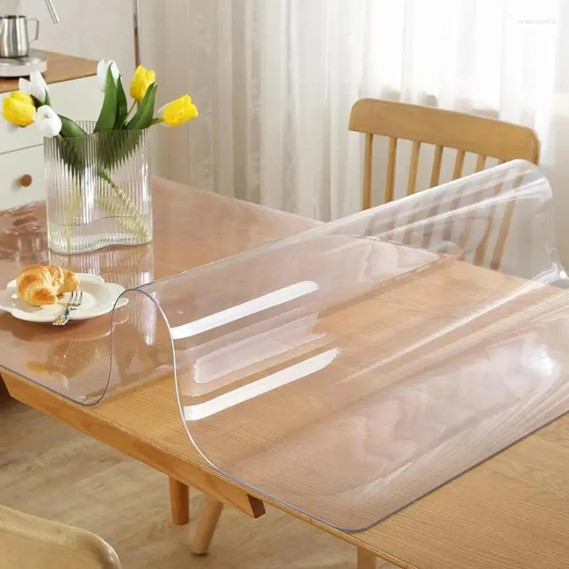 Table Cloth Clear Plastic Cover Protector 42 X 90 Inch 1.5 Mm Thick Mat Wooden Kitchen