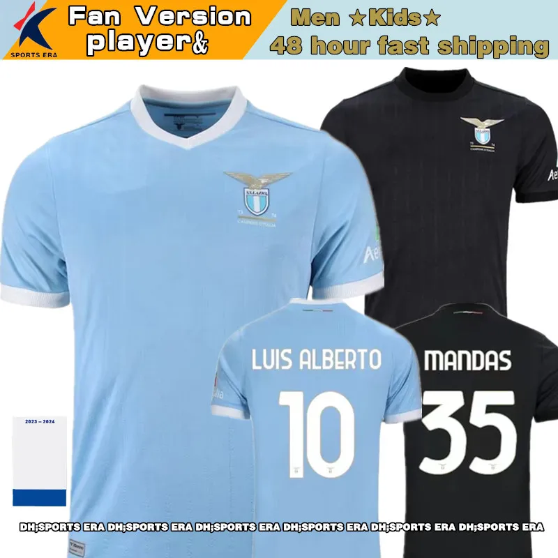 23 24 Lazio 50year الذكرى السنوية لفرق كرة القدم Lazio 50th 2024 Immobile Luis Bastos Sergej Badelj Lucas J.Correa Zaccagni Marusic Men Kids GK Kit Shirt