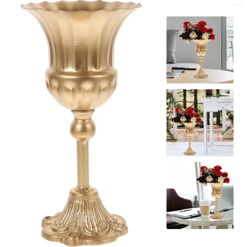 Vases extérieur Stand Flower Contener Dining Room Table Decor Metal Vase Vase Home Decoration