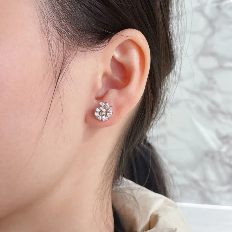 925 argent sterling de qualité supérieure dupe mart tout nouveau diamant de diamants bijoux boucles d'oreilles pour femmes