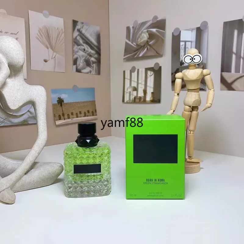 Wysokiej jakości 100 ml Donna Green Stravaganza Women Men Perfume Zapach Intensywne koralowe Fantasy Fantasy Classic Miss Day Rose Perfume Yellow Dream