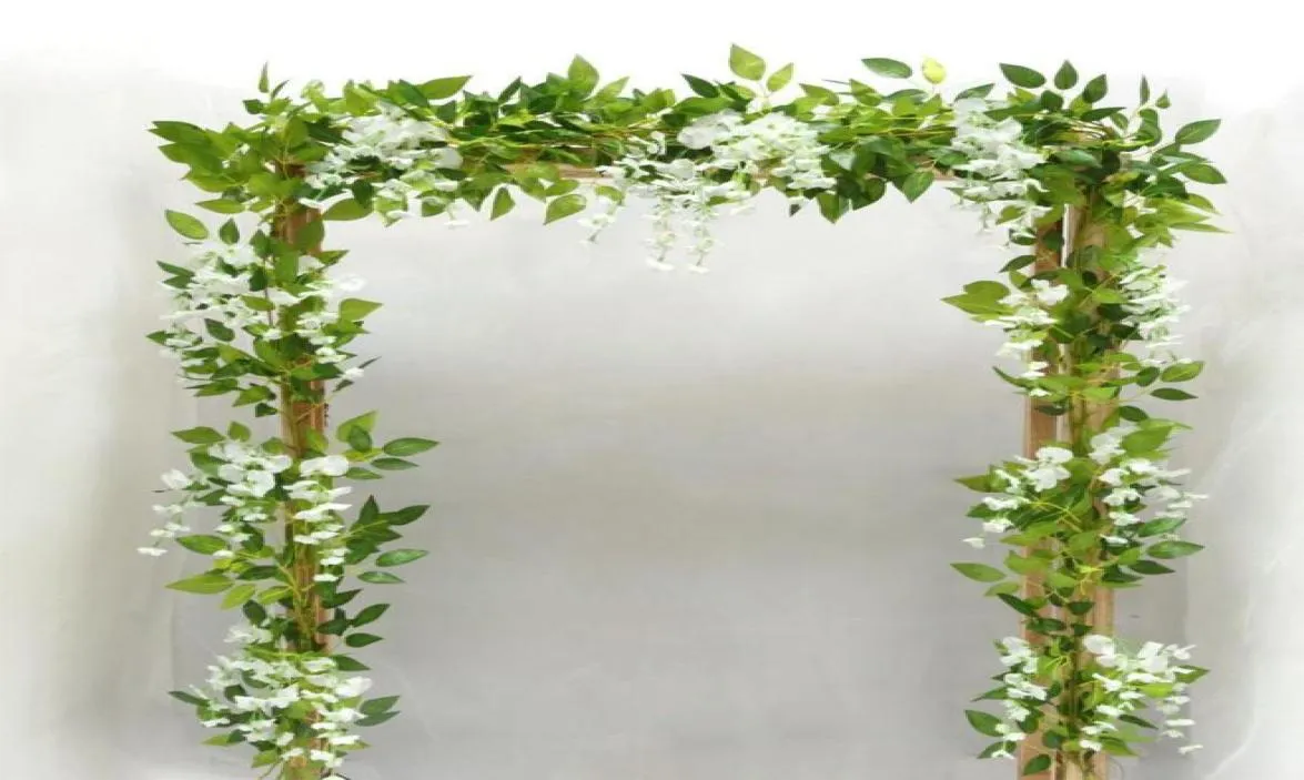 Fiori decorativi ghirlande da 200 cm Ivy artificiale Ivy Wisteria finta Ghirlanda di vite per camera da giardino Decorazione per l'arco del matrimonio Floral 6040751