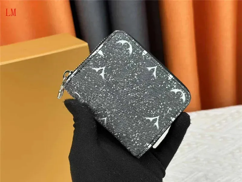 Projektant luksusowe portfele zippy krótkie portfele dżinsowa karta torebka