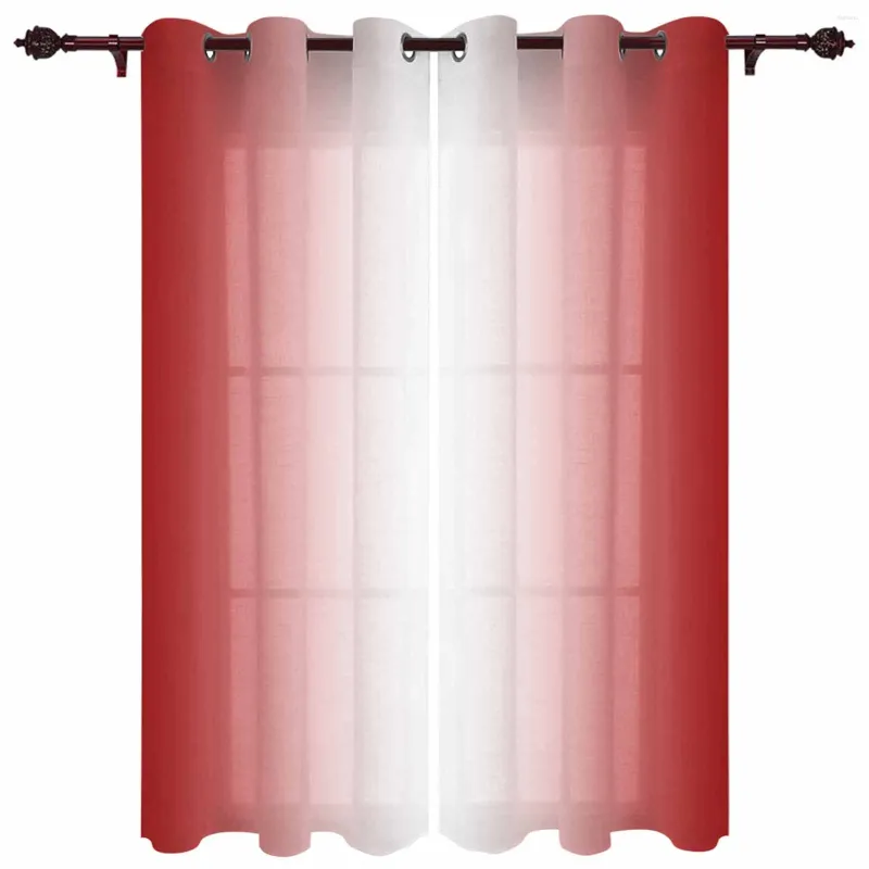 Curtain Red And White Gradient Outdoor For Garden Patio Drapes Bedroom Living Room Kitchen Bathroom Window