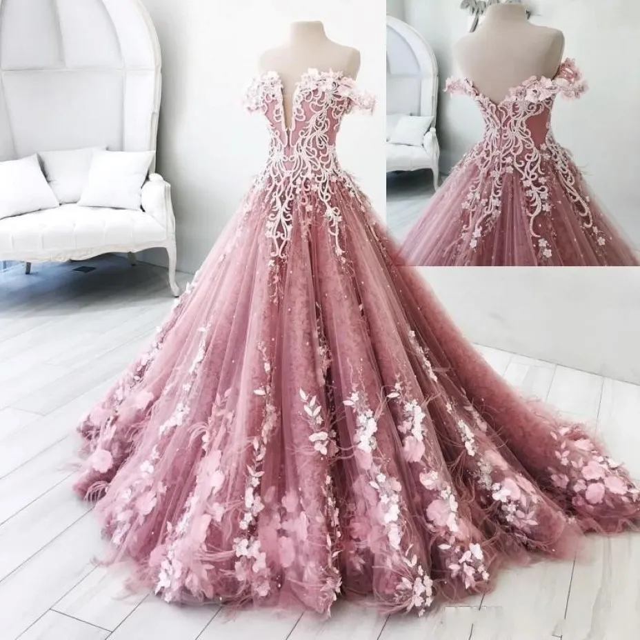 Charmante robe mascarade quinceanera robes papillons fleurs appliques au large de l'épaule sans arrière longueur du sol sweet 16 robes de concours 350h