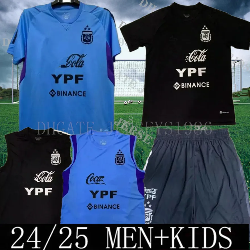 2024 25 Argentinië Pre -competitie Training Soccer Jerseys 10 Messis 1986 Maradona 20 21 22 23 Dybala Aguero Celso Martinez voetbalhirt uniformen Shorts