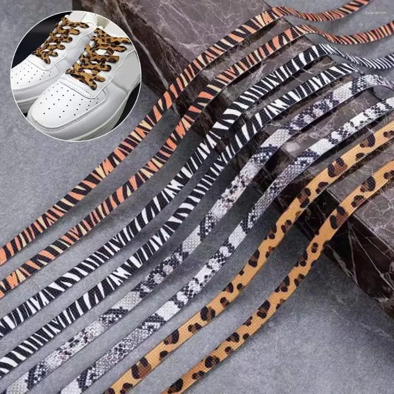 Pièces de chaussures 3pair 120cm motif animal Shoelaces Sneakers plats laces chaussures cordon de léopard cordes imprimées accessoires de tigre de serpent