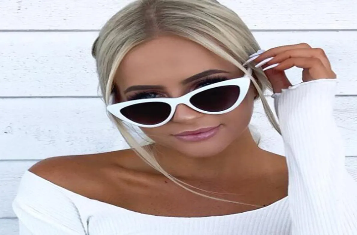 Nowa moda biała małe okulary przeciwsłoneczne Personel Projektant Cute Women Trend Słońce Okulary Kot