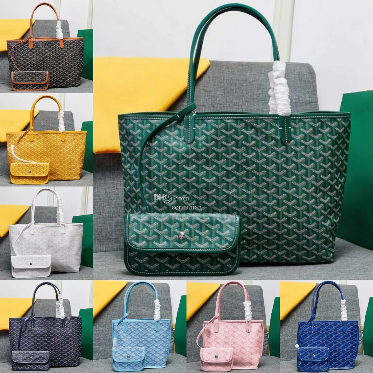 Tote designer väskor axel kvinnors shoppingväska handväskor lyx berömd mode gå stor gård kapacitet färgglada väskor strandväskor grön röd blå medium små 2 storlekar