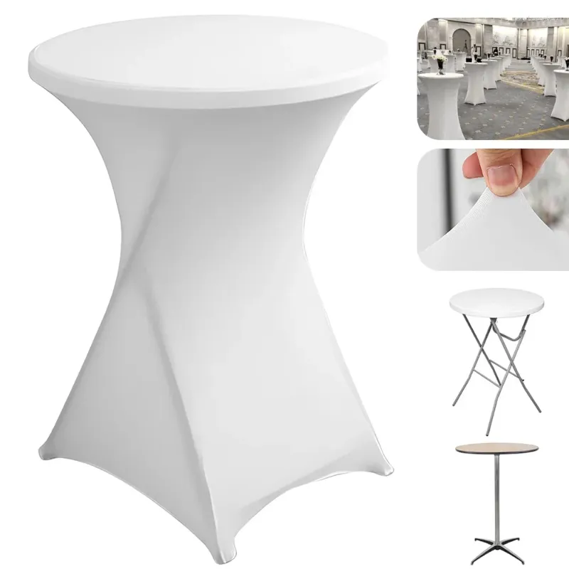 Bordduk 1pc höjd stretch rund bordsduk cocktail täcker spandex bar el party bröllop elastisk dekor