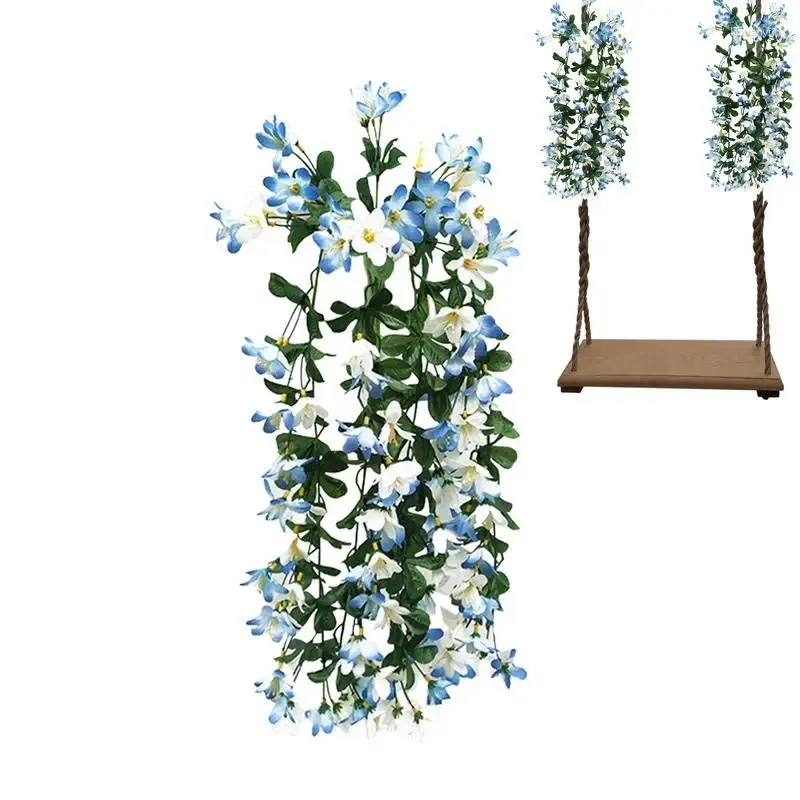 Fleurs décoratives printemps artificiel suspension de plante décoration mur décor fleur lily fausse guirland extérieur