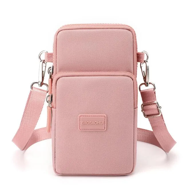 Dames kleine schoudertas vaste kleur veelzijdige mobiele telefoon tas kleine crossbody tas verticale Japanse en Koreaanse mini -wisselzakken mobiele tassen zakken