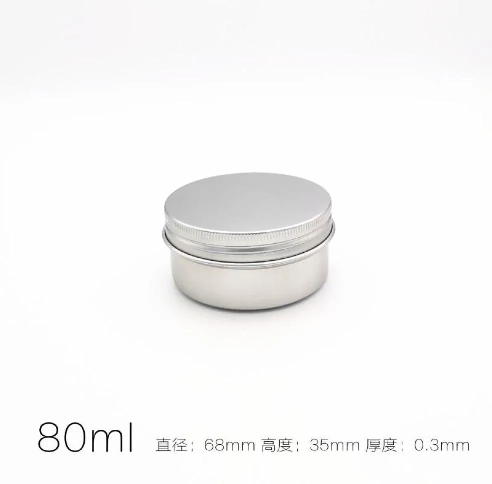80 ml lege rode ronde kleine aluminium doos metalen tin diy crème navulbare pot zilvercontainers opslagflessen potten9075396