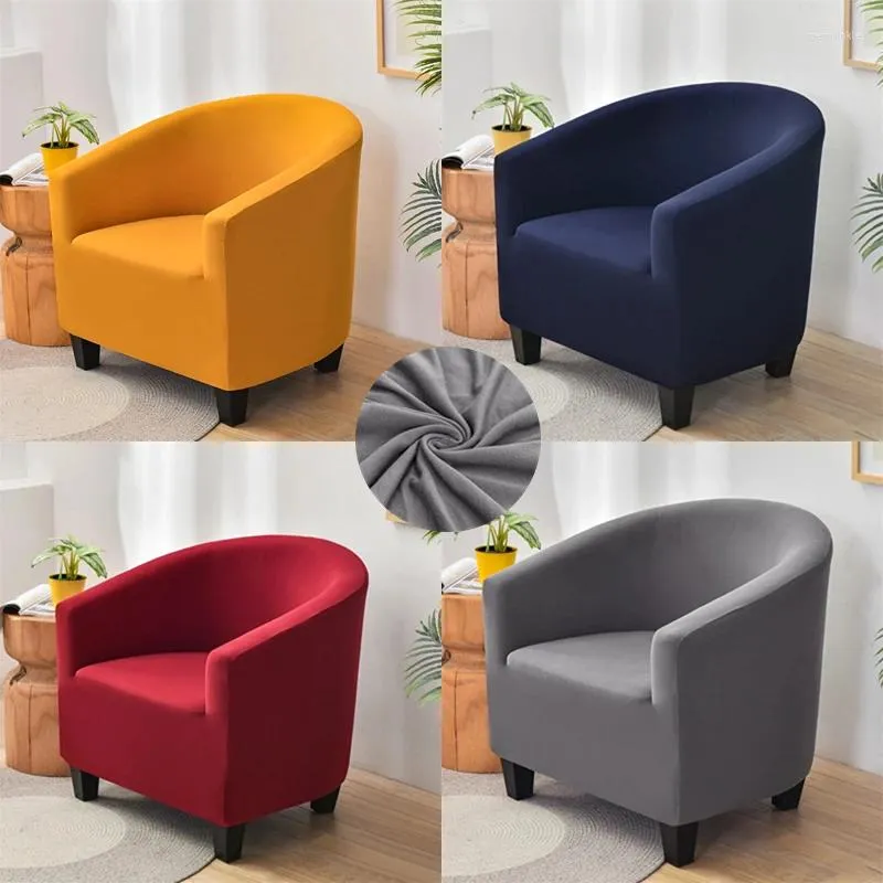 Stoelbedekkingen Stretch Spandex Fauteuil Cover Elastic All-inclusive Single Sofa Slipcovers Solid Color Tub Club Couch Protector Case Home