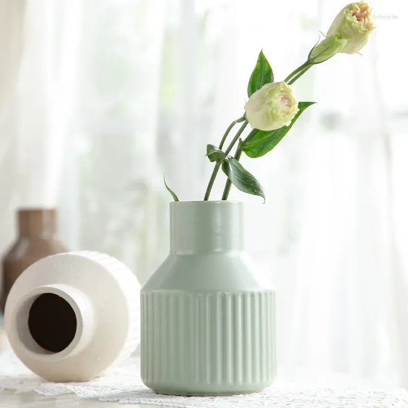 Vases Ornements Ins Wind Ceramic Small Vase Vase Flower Arrangement senior Send Dry Desktop Nordic Home Decoration