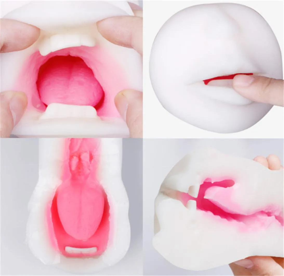 Mizzzee Sex Toys for Man Realistic Bouth com dentes de língua masculpadores masculpadores de sexo oral Bolso de bolso de bolso de bolso para adultos produtos de sexo q4404881