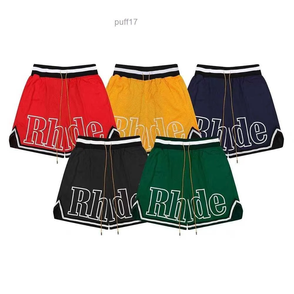 Designer Rhude Shorts Mens Mesh Short Summer Fashion Beach Elastic Band Pants Men High Quality Street Wear Red Blue Black U2TT U2TT