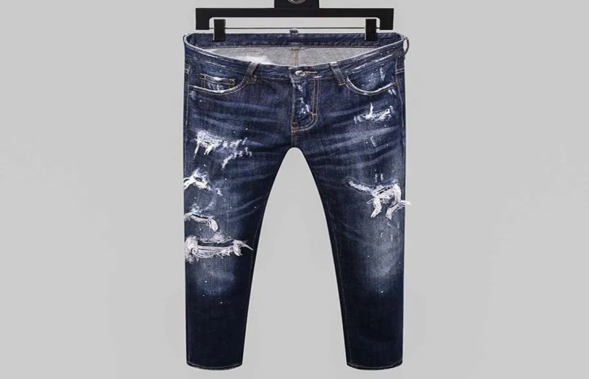 Herren Jeans Denim Blue Skinny Ripped Hosen Version Old Fashion Italien Style6888913