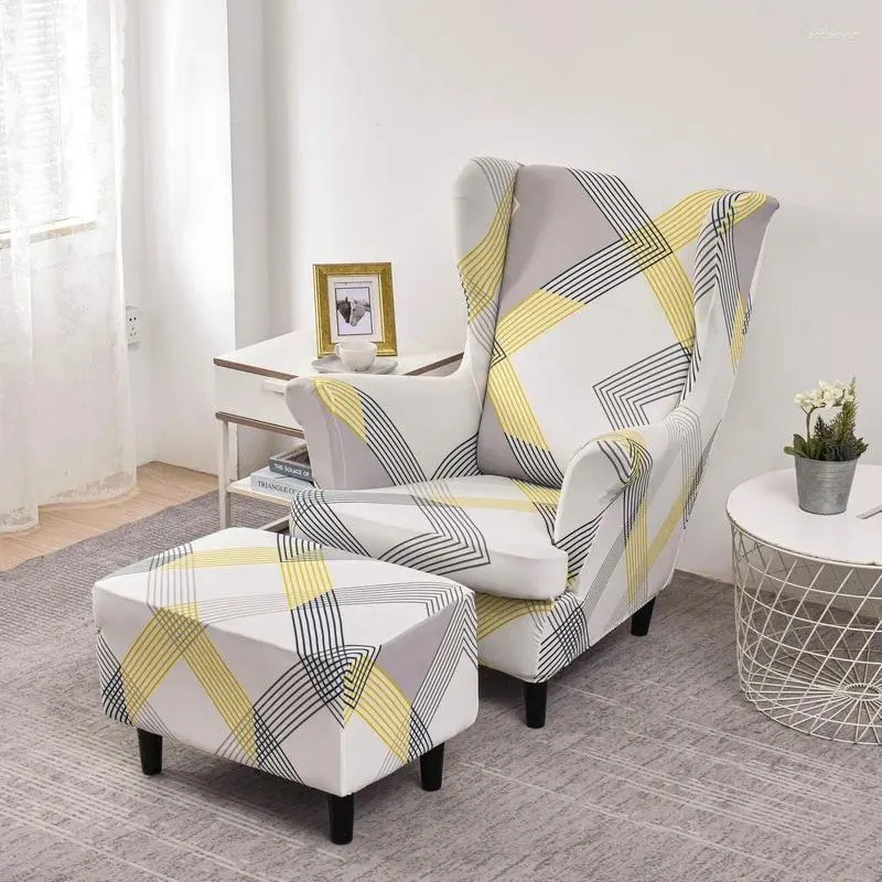 Coperture per sedia 2 pezzi/set di copertura ala jacquard elastico divano ala alattiera poltrone a prova di polvere slipcover non slip mobili protettore casa