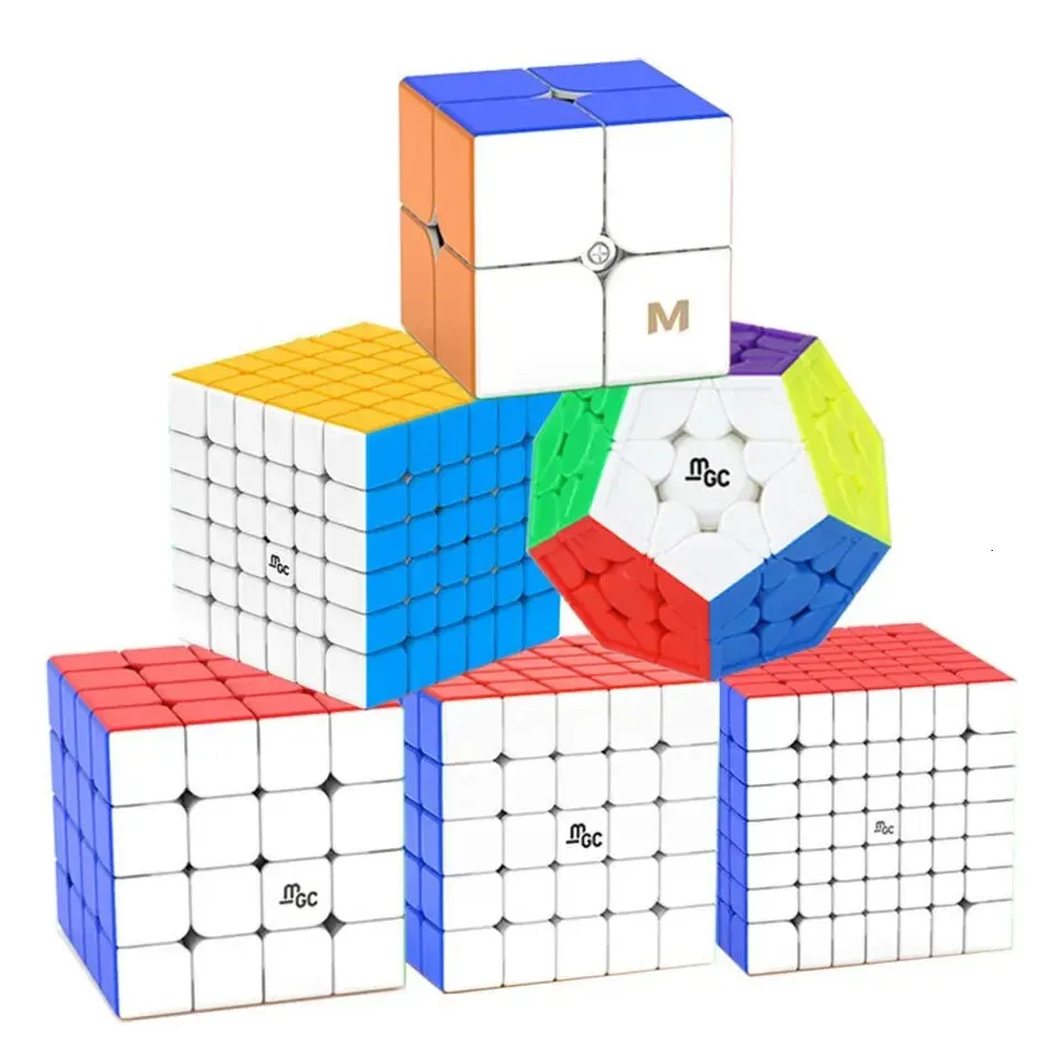 YJ MGC Version Series MGC 4x4 5x5 6x6 7x7 Megaminx M Magnetic Speed ​​Cube Yongjun Mgc 4x4 Cube Magico Fidget Toy 240426