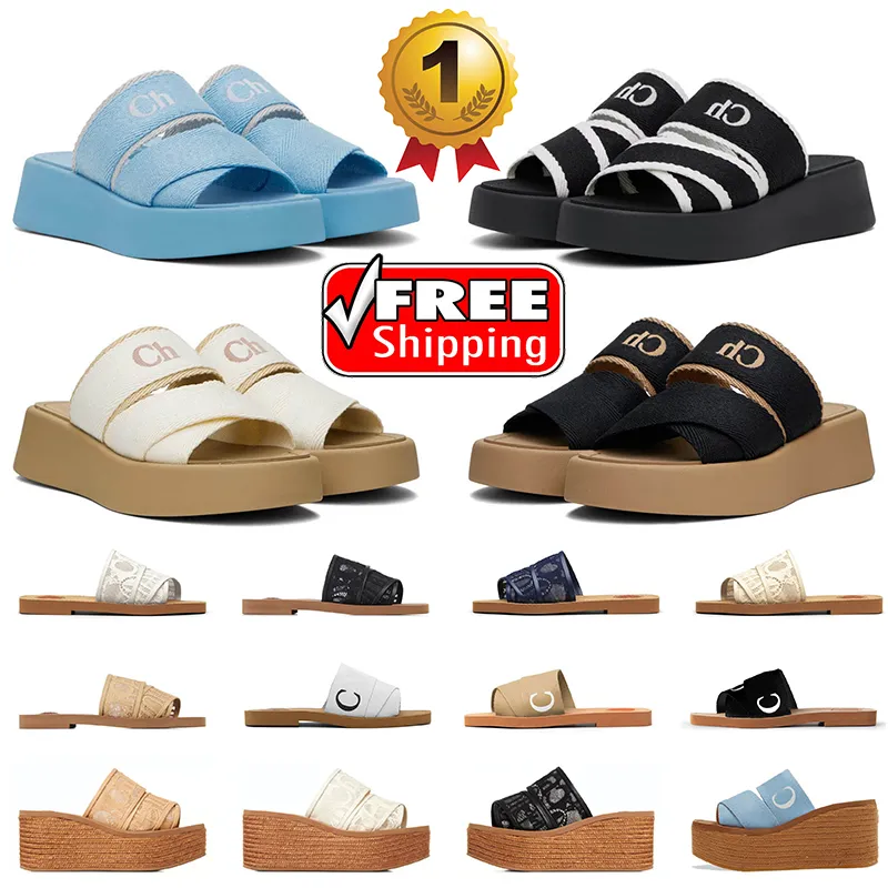 Sandálias de grife de gandas sliders sliders sliders sliders de letra feminina sliders chinelos de lona chinelos flags mulheres mulas folhas mulheres planas solas externas sapatos grátis dhgate