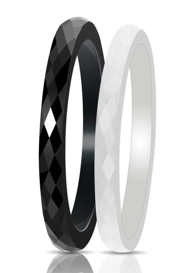 Casual Light Black White Ceramic Pierścienie dla kobiet Cut Surface Arelamic Jewelry Pierścień Moda Kobiety Pierścień H10117681818488745