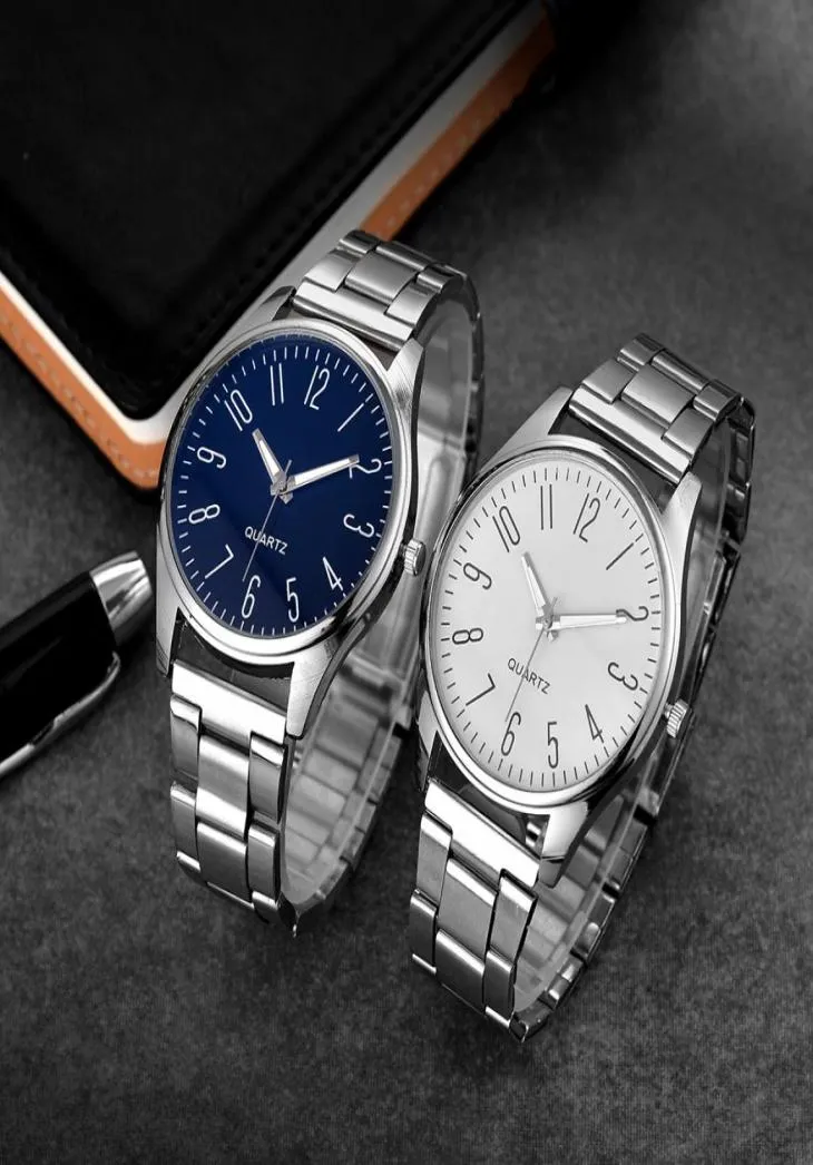 Fashion Men039s Business Quartz Horloges roestvrijstalen ronde wijzerplaat Casual polshorloge man kijken moderne klassieke gemengde stijl6652272