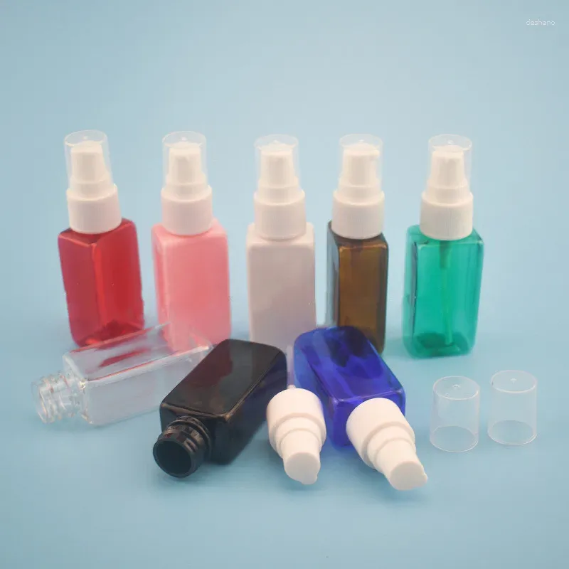 Bottiglie di stoccaggio 500 pezzi da 30 ml Contenitori cosmetici per animali domestici in plastica chiara vuota con tappo per pompa bianca 1 oz bottiglia di dimensioni da viaggio