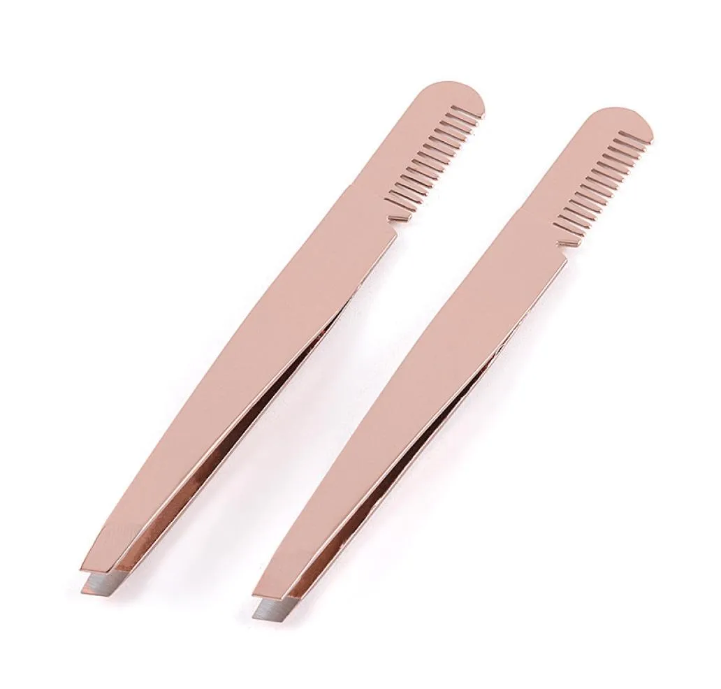 Tweezers Clipper con pinzette con sopracciglia per sopracciglia per sopracciglia per ciglia con ciglia con oro rosa Gold Bellezza Tool9641830