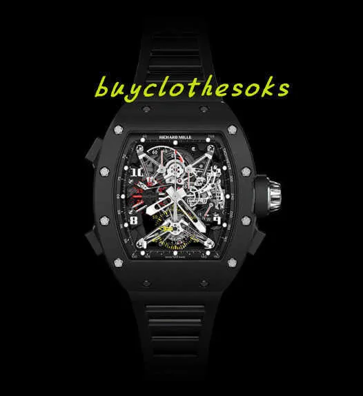 Hoogwaardige polshorloge Designer Luxury Men Watch Classic Limited Edition RM050 Felipe Massa Tourbillon Chronograph Manual Winding Movement Sports Watch