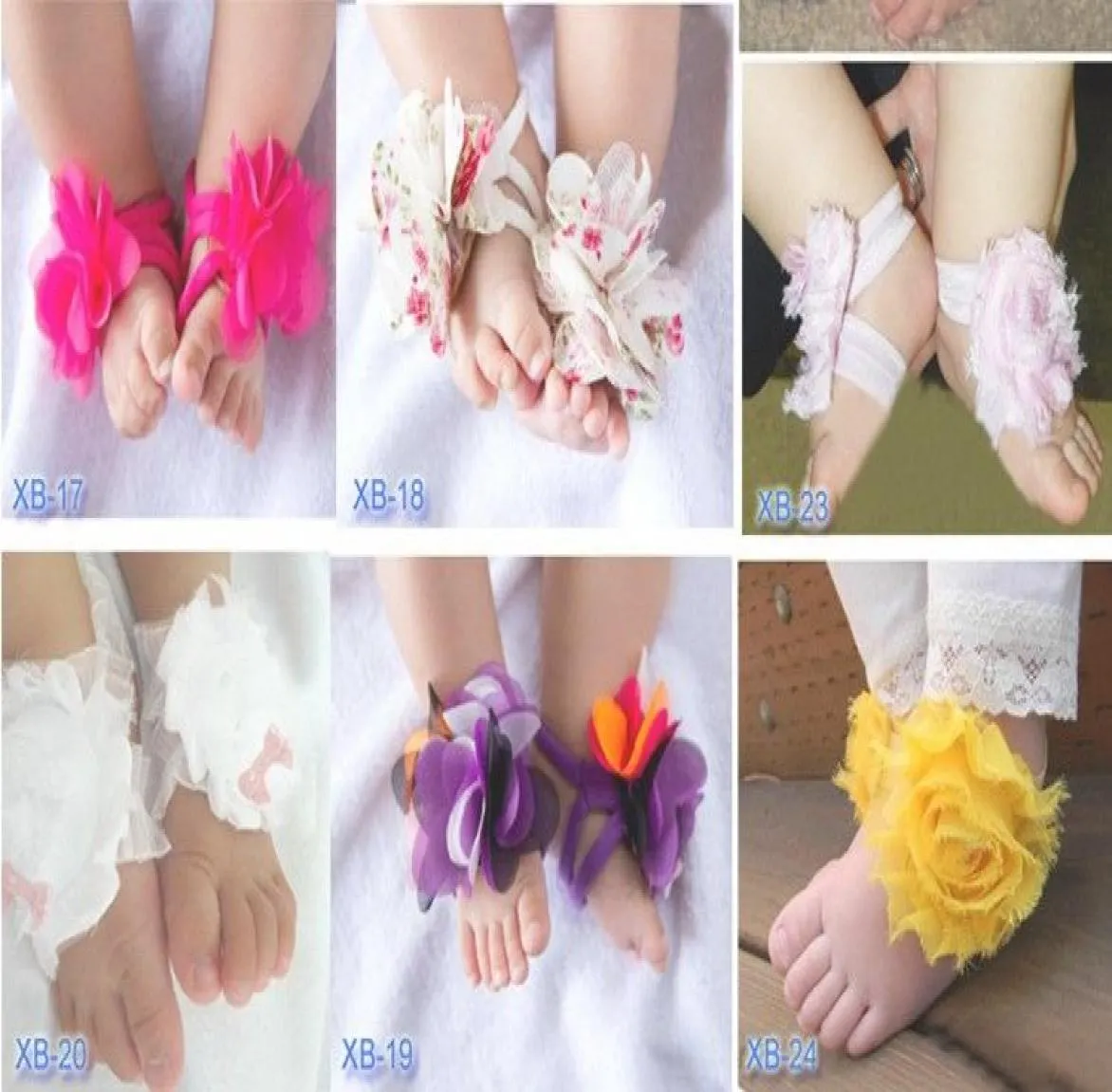 10pcs5pairsot top baby pantoufle baby feetcsorycsories barefoot sandals fleur mignonne chaussures infantiles 2636725