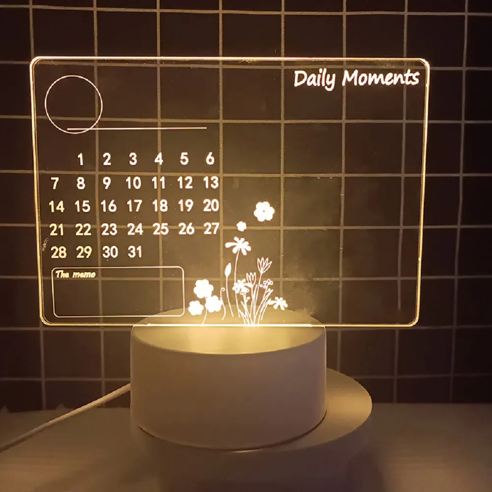 Changer de note Board Night Light DIY créatif LED USB Message de vacances Lumière avec stylo cadeau pour décoration de maison lampe de nuit