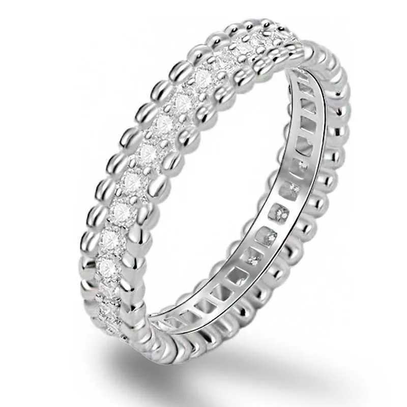 Sieraden master ontwerpen hoogwaardige ringen zilveren sky star bead ring nieuw eenvoudig smal modieus met gewone Vanly -oorbellen