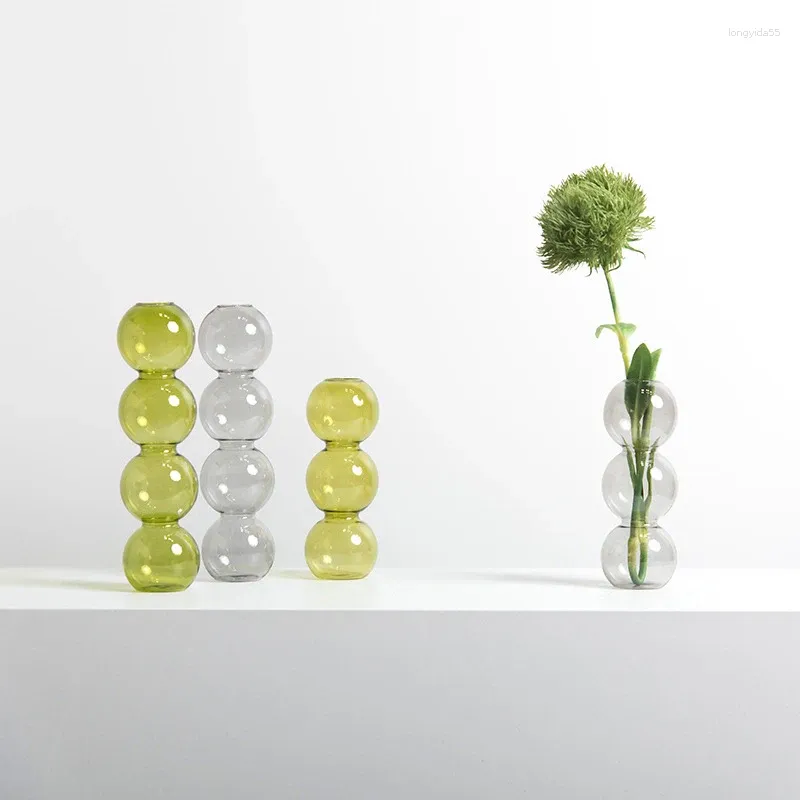 Вазы Цветочная ваза для домашнего декора стеклян
