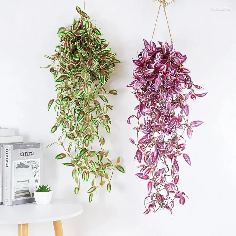 装飾的な花75cm人工植物VINESウォールハンギングシミュレーションクリーパー屋内緑の植物装飾DIY偽の花輪の葉