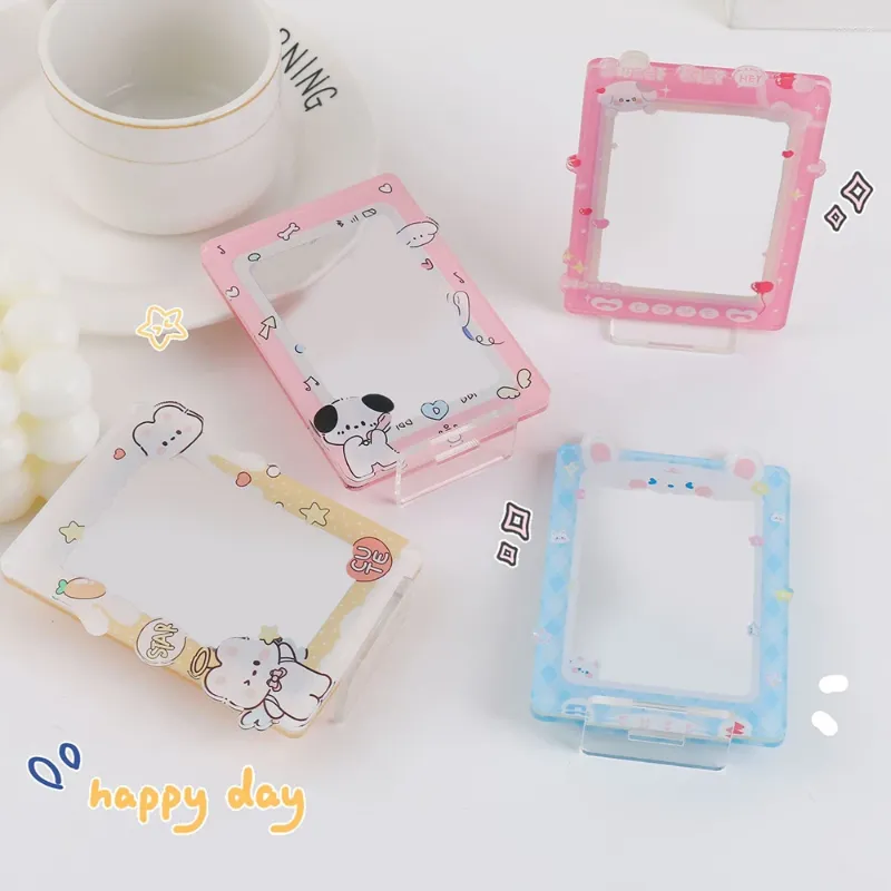 Cadres mignons en acrylique Carte Holder Sleeve PO Protection Pendre Idol Afficher Stand Brick Bricktop Decor