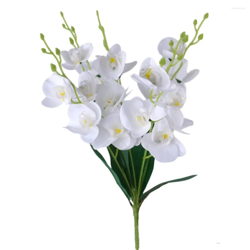 Dekorative Blumen 1PC 20 Köpfe 45 cm künstliche Orchidee Simulierte Schmetterlingsblume für Hausgartendekoration Arrangement Accessoires