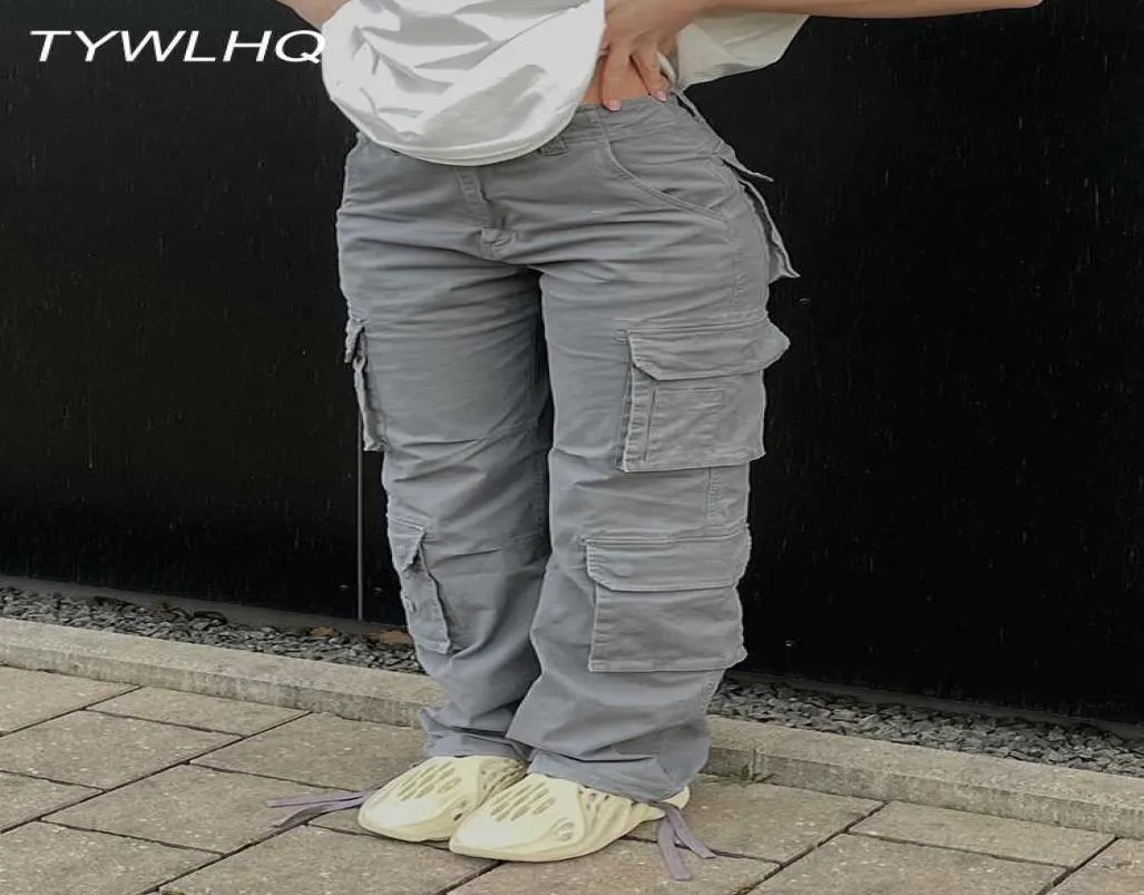 MEN039S Pants Vintage Cargo Hosen Baggy Hosen Frauen Mode 90er Streetwear -Taschen breit G High Taille Straight Y2K Denimhose2981734