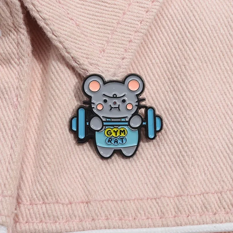 Cartoon Enamel Pin Cute Mouse Animal Brooch Lapel Backpack Badge Jewelry Decorative Gift For Kids Friend