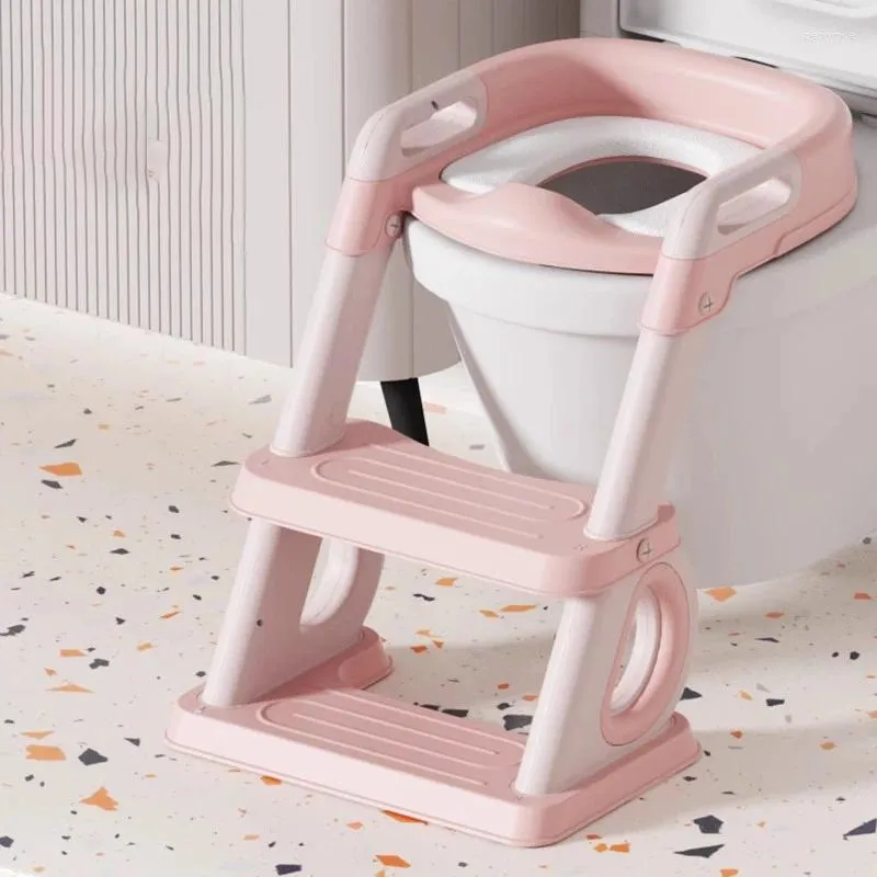 Baignoire tapis et fille enfant étape de siège d'anneau bébé toilettes pliant rack rack tabouret Stai Style Meubles de salle de bain pour enfants