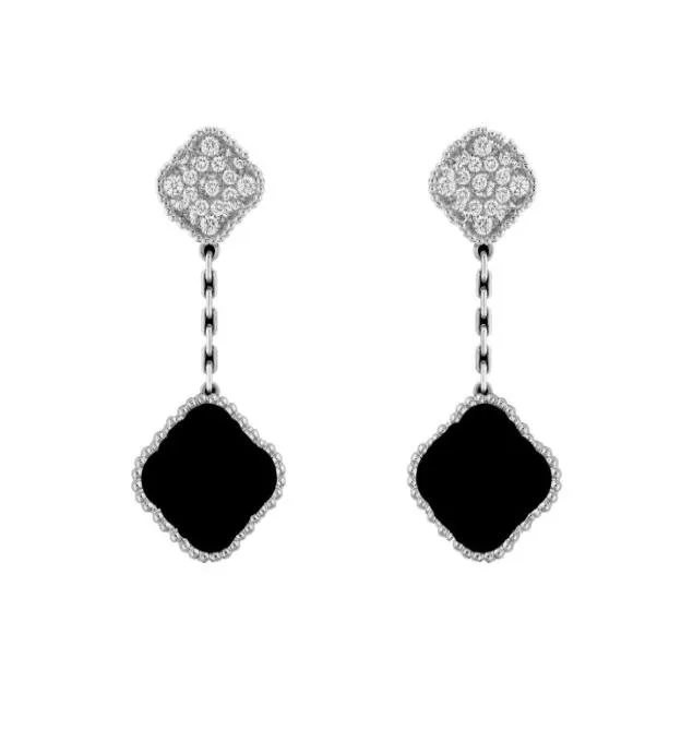 Luxury earring Chandelier Designer Earring for women dangles Four leaf Clover jewlery design Stud Earrings Stainless Steel cjewelr2613284
